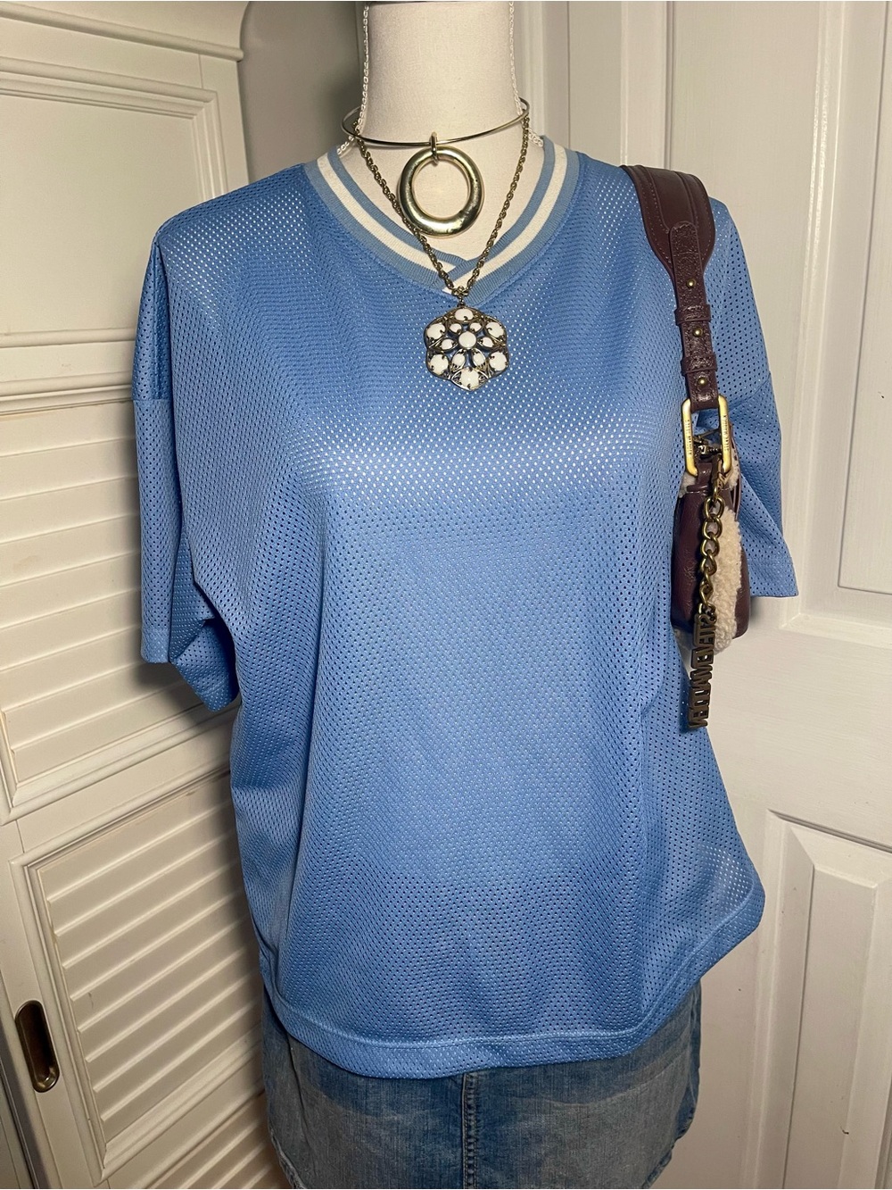 Urban Outfitters : Light Blue Mesh Sporty Tee!!
